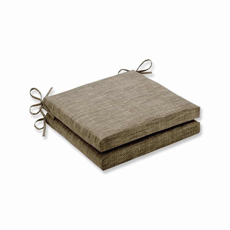 Pillow Perfect Remi Solid IndoorOutdoor Patio Seat Cushions Plush Fiber Fill Weather and Fade Resistant Square Corner  20 x 20 Grey 2 Count