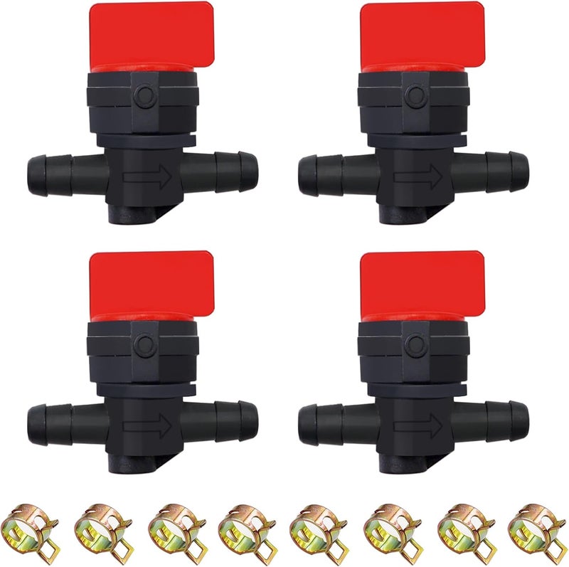 Taiss 1/4" Fuel Shut Off Valve,4PCS 1/4" Line Gas Fuel Small Engine Shut Off valves Compatible with 698183 494768 9494768 698181 Gas Fuel shutoff valves Lawn Tractors. - Image 1