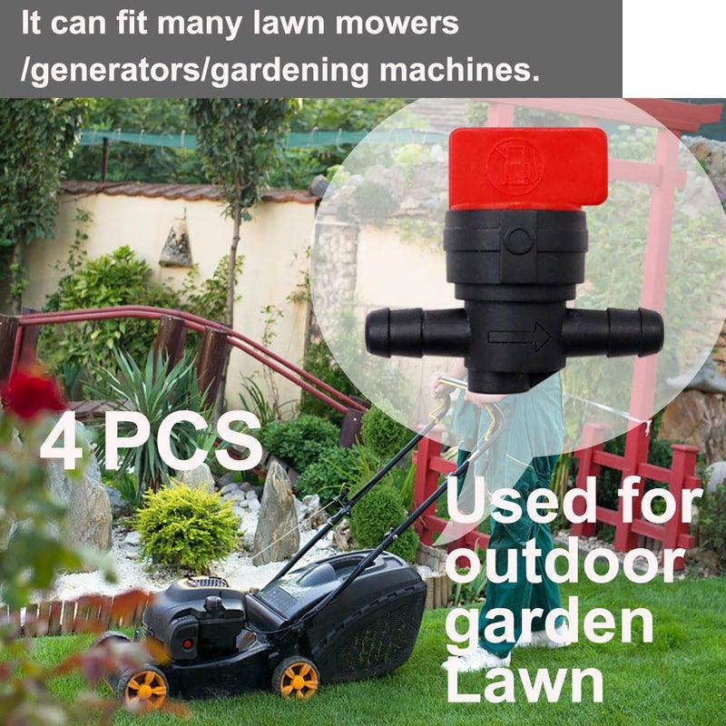 Taiss 1/4" Fuel Shut Off Valve,4PCS 1/4" Line Gas Fuel Small Engine Shut Off valves Compatible with 698183 494768 9494768 698181 Gas Fuel shutoff valves Lawn Tractors. - Image 3