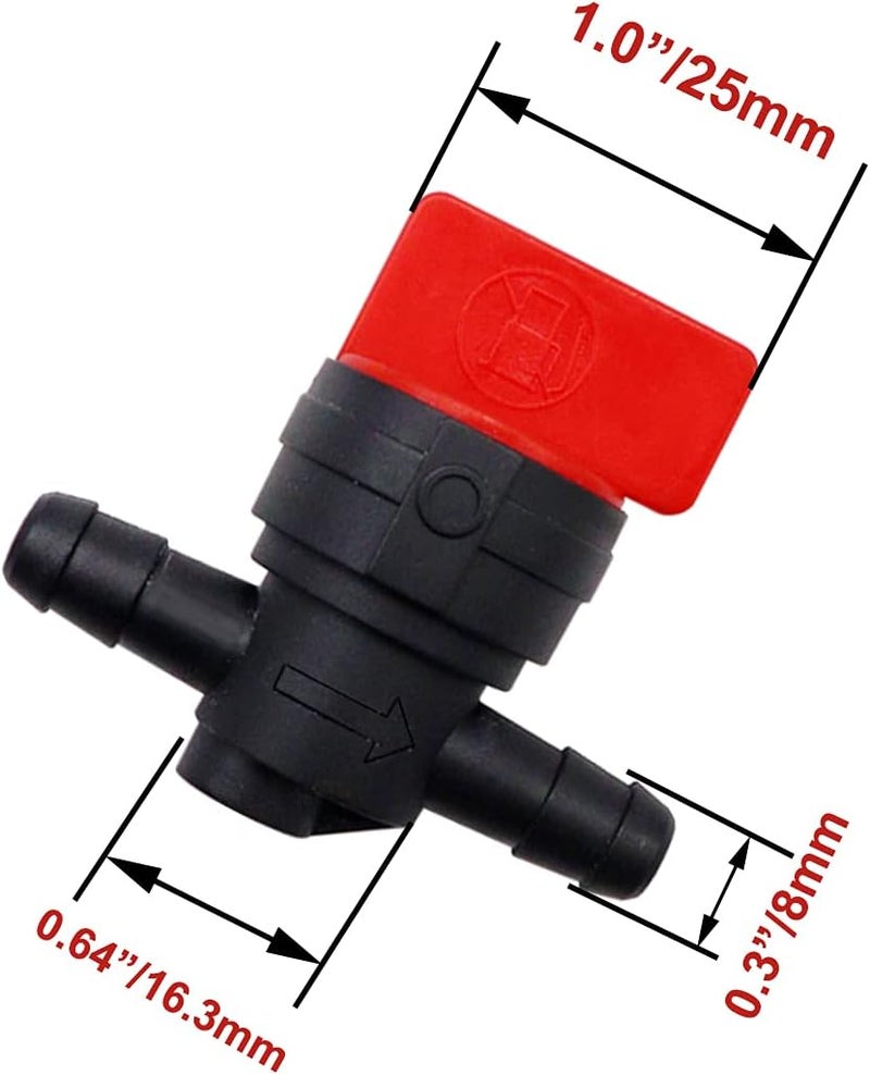 Taiss 1/4" Fuel Shut Off Valve,4PCS 1/4" Line Gas Fuel Small Engine Shut Off valves Compatible with 698183 494768 9494768 698181 Gas Fuel shutoff valves Lawn Tractors. - Image 2