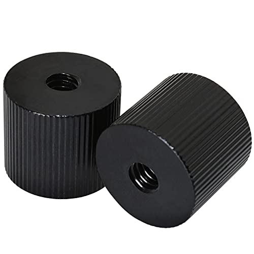 LUORNG 2Pcs Tripod Nut Barrel Connection Nut with 1/4 inch-20 Thread Hole Double Female Teeth for Articulating Tripod Rigs Replacement - Image 1