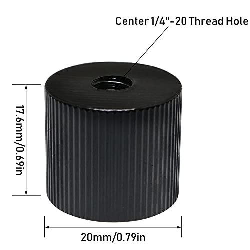 LUORNG 2Pcs Tripod Nut Barrel Connection Nut with 1/4 inch-20 Thread Hole Double Female Teeth for Articulating Tripod Rigs Replacement - Image 4