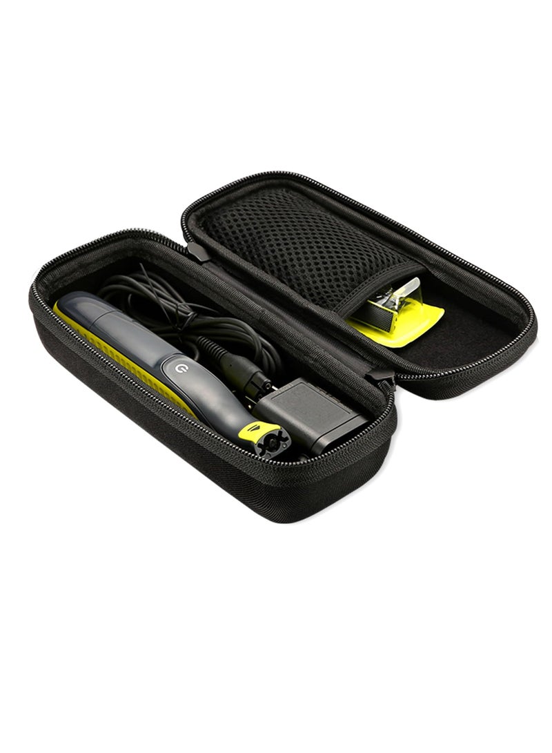 SYOSI Travel Organizer Carrying Bag for One Blade Hybrid Electric Trimmer and Shaver Provide Full Double Zipper Hard Case for OneBlade QP2520 QP2530 QP2620 QP2630 Gift for Father Husband Son Black - Image 1
