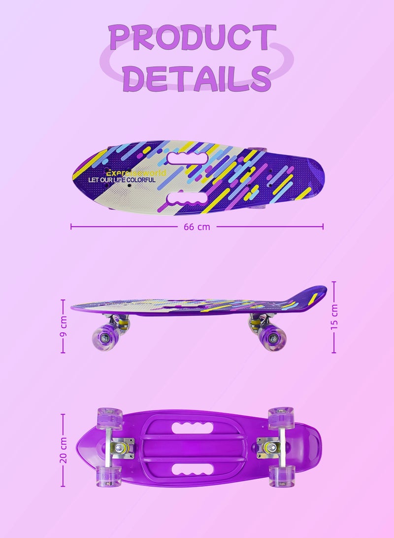 إيزي فيتشور لوح تزلج EASY FUTURE Penny Board للأطفال من سن 6 إلى 12 عامًا - لوح تزلج قصير كامل Cruiser Board للشباب والمراهقين والمبتدئين بما في ذلك مجموعة معدات الحماية - Image 2