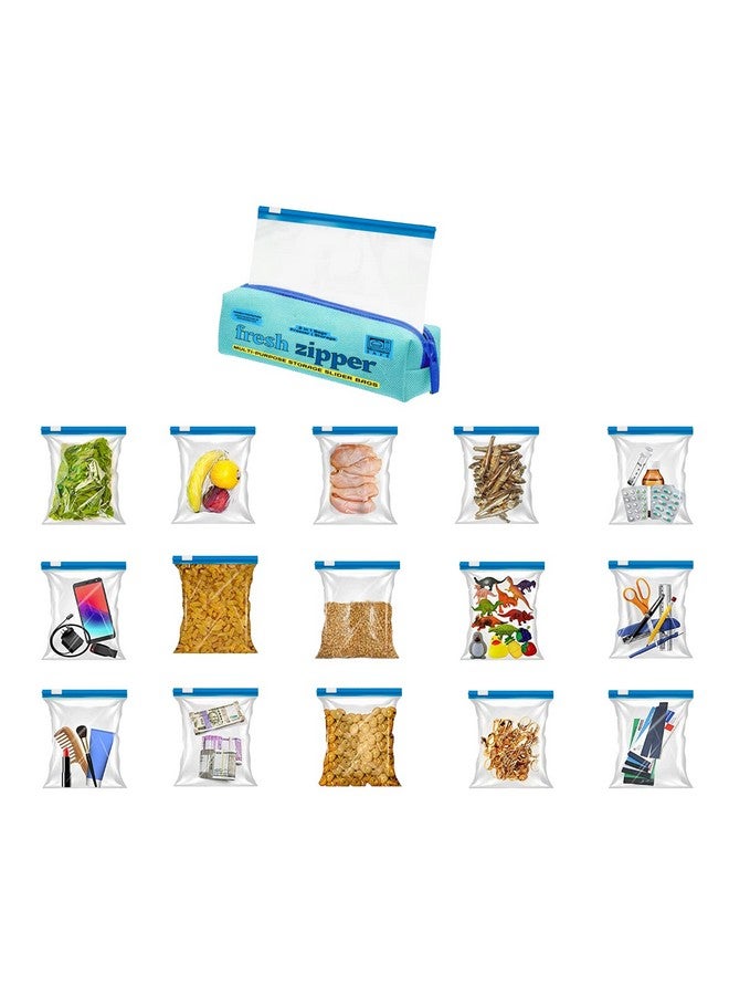 GREENTWISH Fresh Zipper (30 PCS Combo) Multi-Purpose Storage Slider Bags | Reusable Ziplock Pouch | Ziplock Bags For Fridge | S x 10 Bags, M x 10 Bags, L x 10 Bags - Image 3