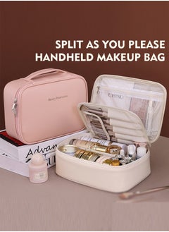 Generic Split cosmetic bag Large capacity advanced sense multi-functional cosmetic storage bag niche design  - Image 2
