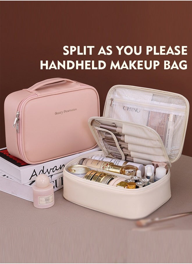 Generic - Split cosmetic bag Large capacity advanced sense multi-functional cosmetic storage bag niche design - Image 1
