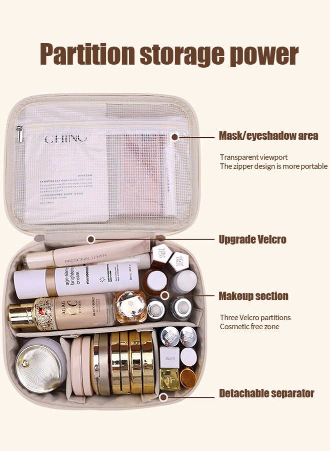 حقيبة المكياجحقيبة تجميلية مقسمة سعة كبيرة حاسة متقدمة متعددة الوظائف حقيبة تخزين تجميلية تصميم مناسب - Image 2