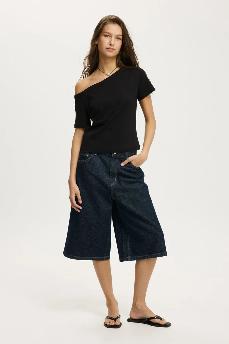 Cotton On Arlie Asymmetric Short Sleeve Top