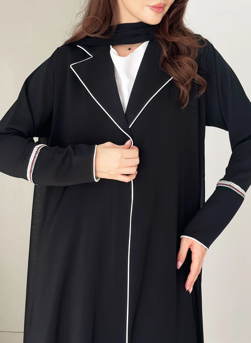 روزيت عباية بليزر ندى مزين بألوان تطريز الإمارات العربية المتحدة وشيلة متناسقة