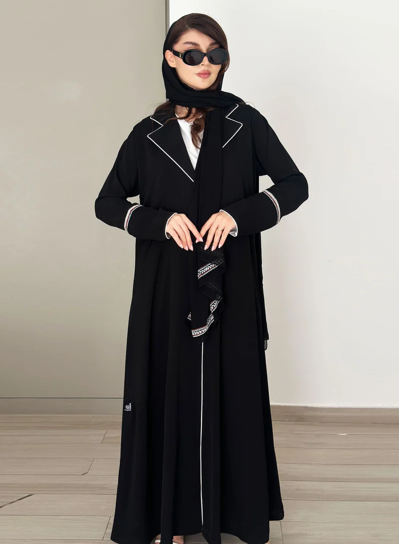 روزيت عباية بليزر ندى مزين بألوان تطريز الإمارات العربية المتحدة وشيلة متناسقة