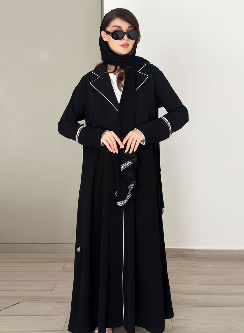 روزيت عباية بليزر ندى مزين بألوان تطريز الإمارات العربية المتحدة وشيلة متناسقة - Image 2