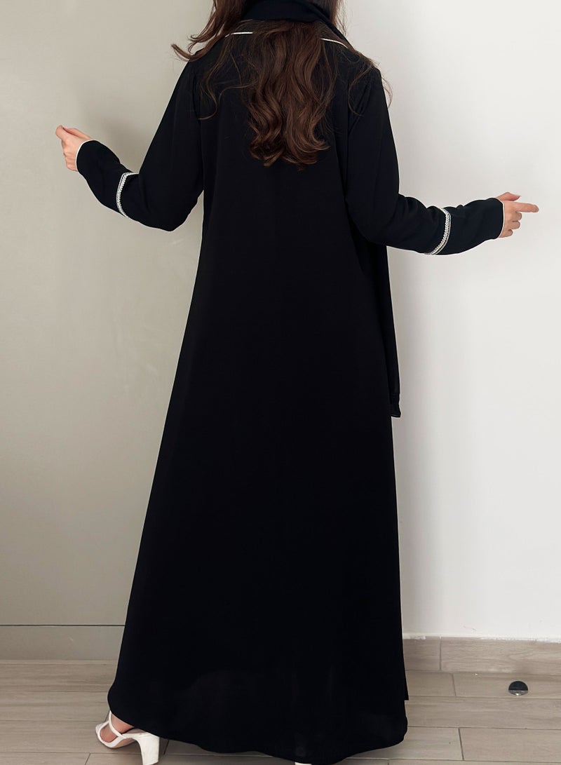 روزيت عباية بليزر ندى مزين بألوان تطريز الإمارات العربية المتحدة وشيلة متناسقة - Image 4