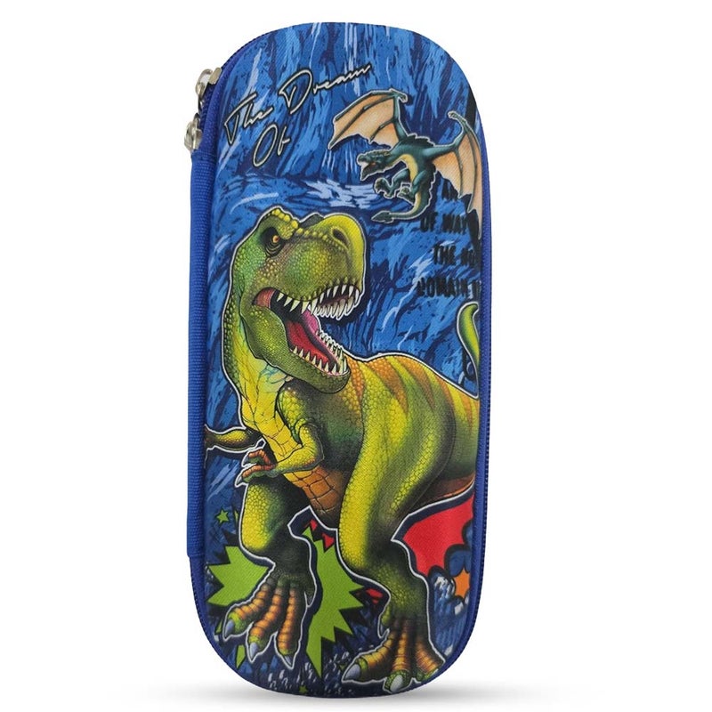 Cocobee Dino Roar Pencil Case With Internal Mesh Pocket, Sturdy Build, Zipper Closure – Boys, 3+ Years, Multicolor - Image 1