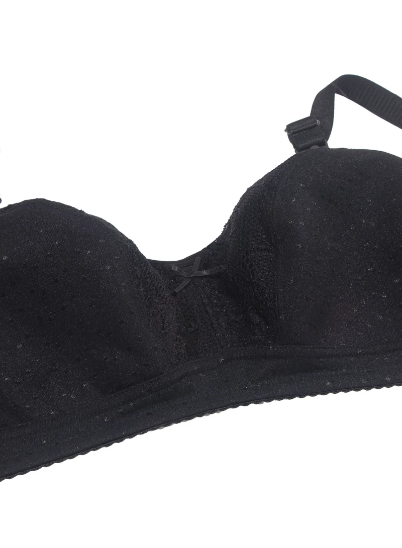 Okus Basic Cotton Maternity And Nursing Bra - Black - X Large