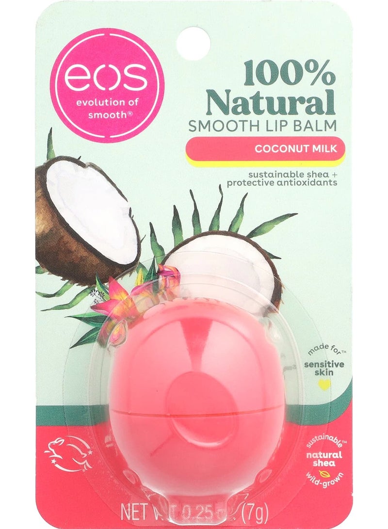 EOS, 100% Natural Smooth Lip Balm, Coconut Milk, 0.25 oz (7 g) - Image 1