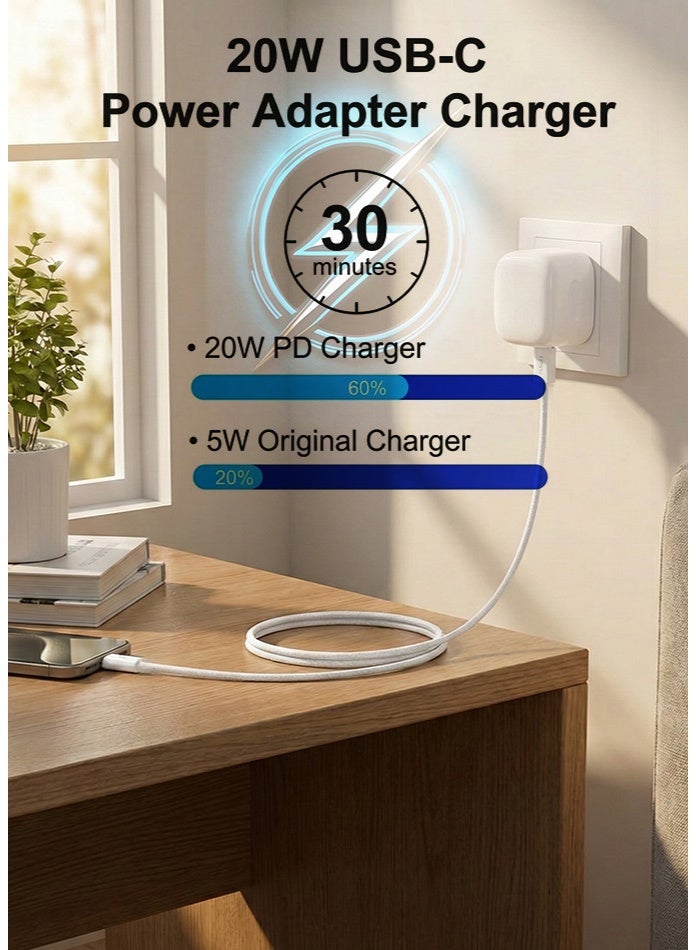 آیمی شاحن جداري سريع ۲۰ واط يو إس بي-سي  من iMee | ذراع قابل للطي | تقنية توصيل الطاقة PD | متوافق مع آيفون ۱٥/۱٦ وسامسونج جالكسي | يتضمن كيبل تايب سي إلى تايب سي مضفر ١ متر ٦٠ واط PD | قابس بريطاني - Image 4