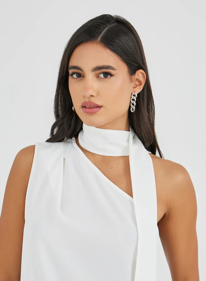 Styli Styli Tie-Neck One Shoulder Top