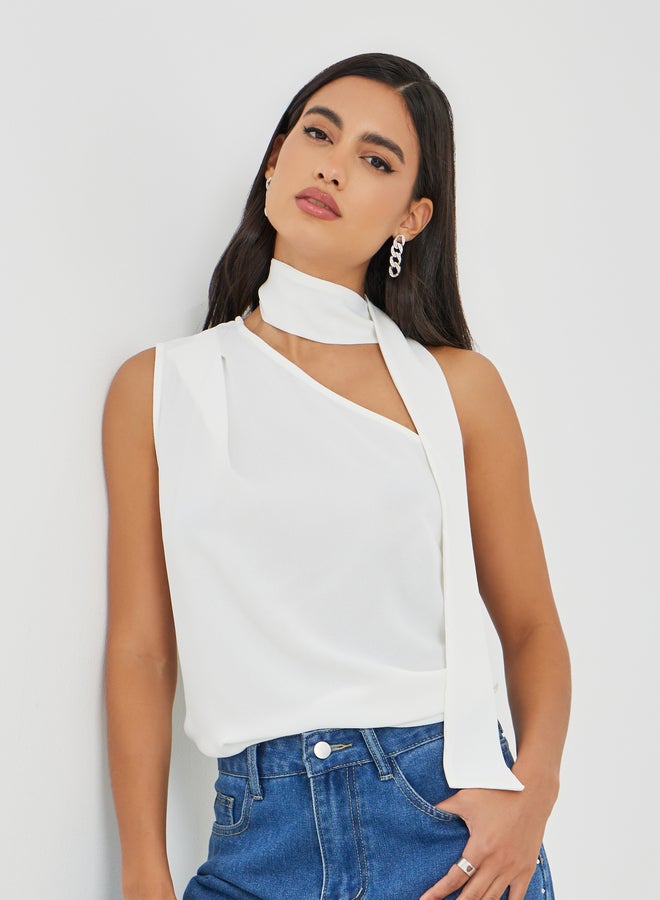 Styli Tie-Neck One Shoulder Top - Image 1