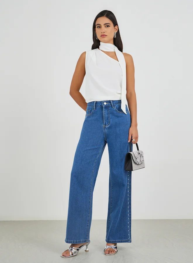 Styli Styli Tie-Neck One Shoulder Top