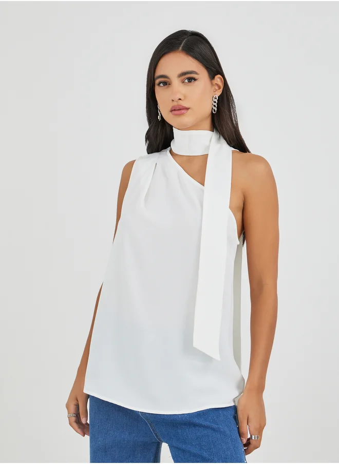 ستايلي Styli Tie-Neck One Shoulder Top