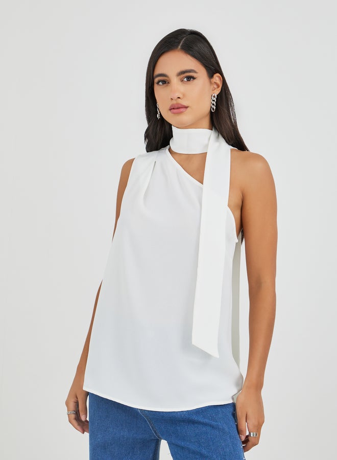 Styli Tie-Neck One Shoulder Top - Image 2
