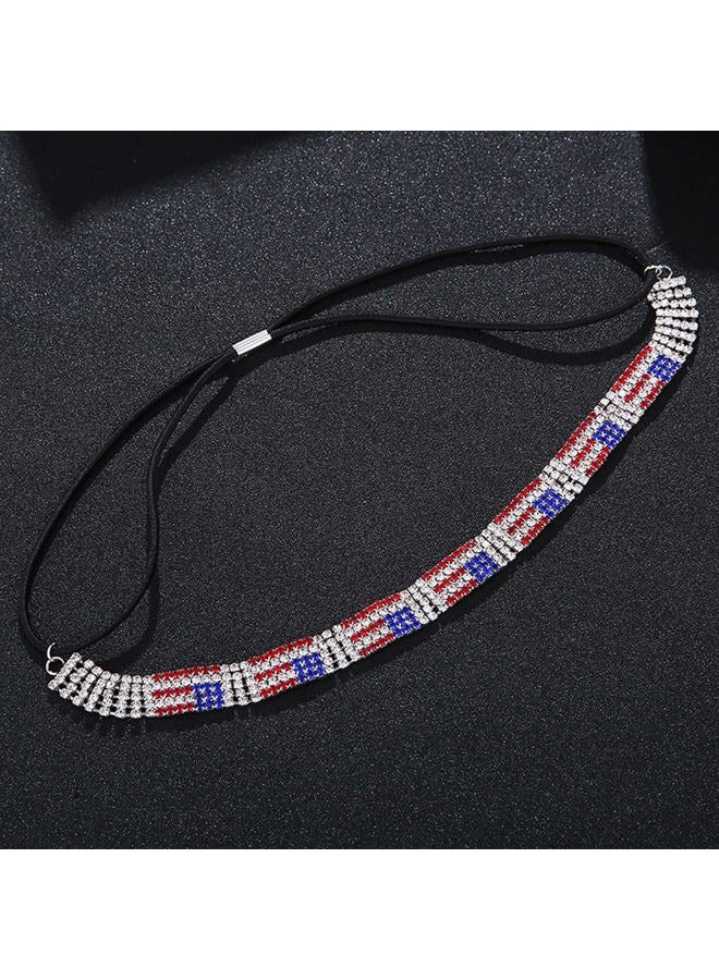 BinaryABC American Flag Rhinestone Hair Band,4th of July Patriotic Sparkly Headband, Fourth of July Mmemorial Day Hair Accessories - Image 5