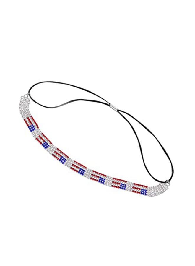 BinaryABC American Flag Rhinestone Hair Band,4th of July Patriotic Sparkly Headband, Fourth of July Mmemorial Day Hair Accessories - Image 1