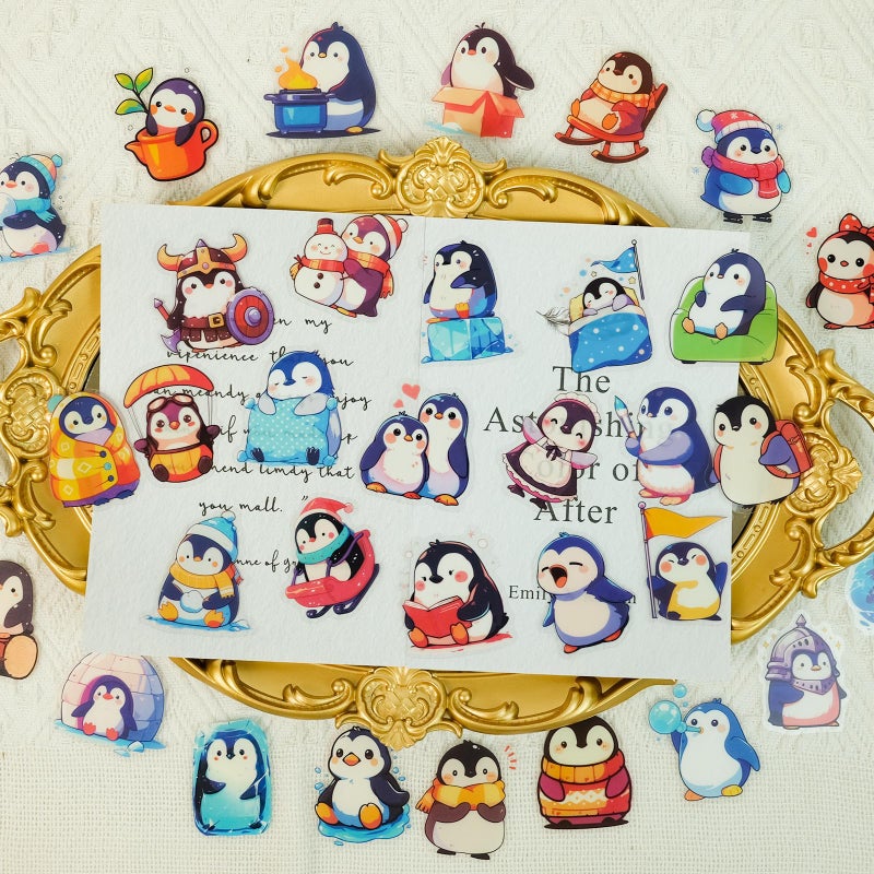 Qitiieli 100 PCS Penguin Stickers, Cute Animal Decoration Vinyl Waterproof Sticker for Water Bottle Laptop Guitar Phone Skateboard, Kids Christmas Gifts, 2025 Friend Penguin Decor, for Teen Childrens Girls - Image 3