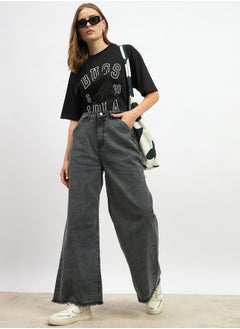 Warner Bros Oversized Slogan Print Round Neck T-Shirt  - Image 1