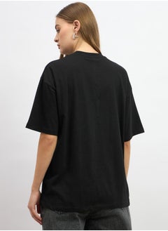 Warner Bros Oversized Slogan Print Round Neck T-Shirt  - Image 5