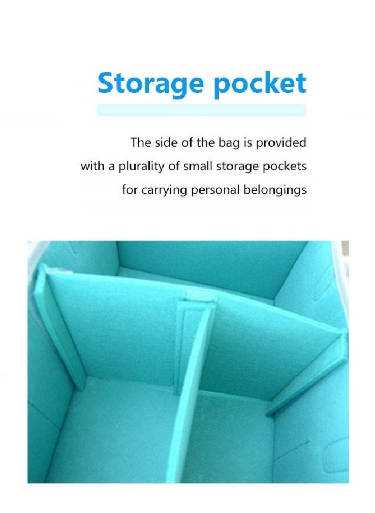 MiMi & BeiBei - Baby Diaper Caddy Organizer Tote Bag Portable Nursery Essentials Storage Basket Bin Portable Traveling Organizer Foldable Felt Storage Bag Green - Image 1