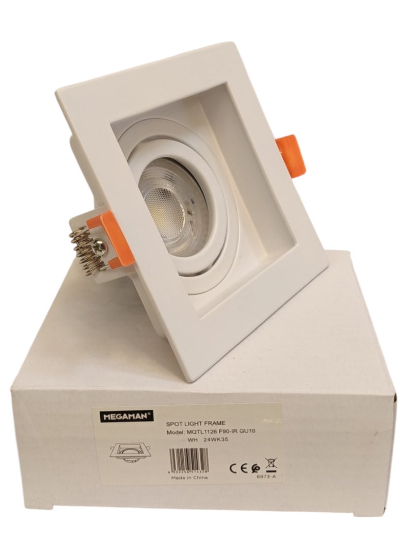 ميجامان Spot Light Frame Square GU10 MQTL1126 F90 IR - White  - Image 1