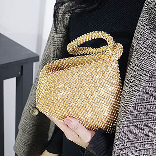 VISTATROY Women's Evening Bag Sparkly Rhinestone Purse Triangle Designer Chain Clutch Purse Bag Party Prom Wedding Purse - Image 5