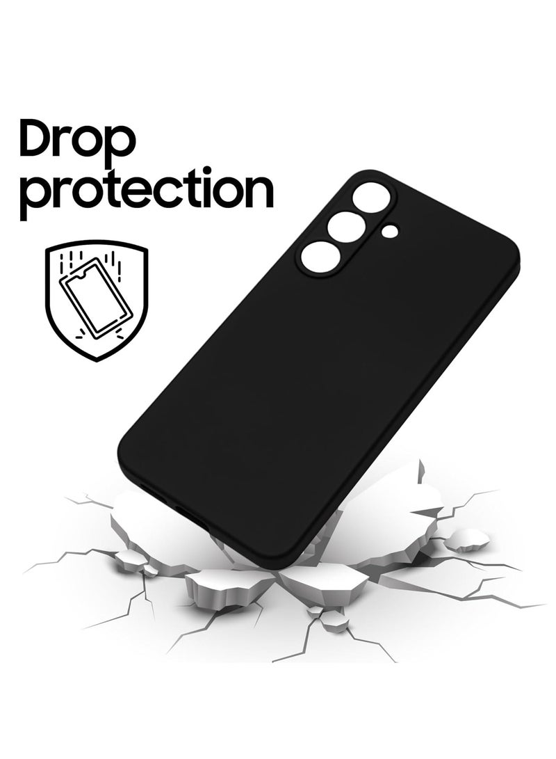 BORTONY Samsung Galaxy S25 Case Cover Silicone Soft Gel Rubber Case with 2-Pack Screen Protector 9H Hardness HD Clear Glass for Samsung Galaxy S25 6.2-inch - Image 3