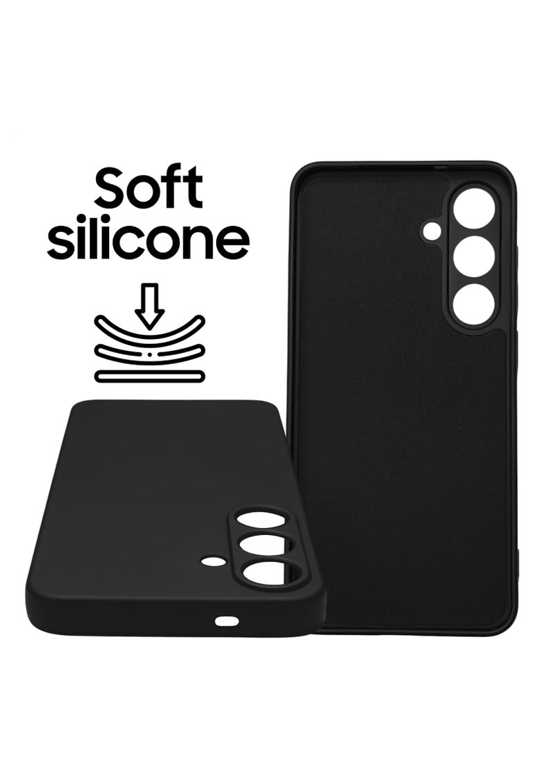 BORTONY Samsung Galaxy S25 Case Cover Silicone Soft Gel Rubber Case with 2-Pack Screen Protector 9H Hardness HD Clear Glass for Samsung Galaxy S25 6.2-inch - Image 4