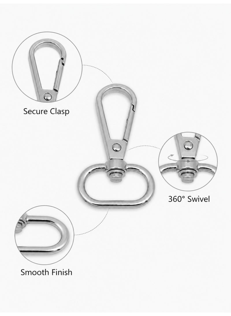 6PCS Swivel Snap Hook Clasp for Bags Keychains Straps and DIY Crafts, Silvery - Image 2