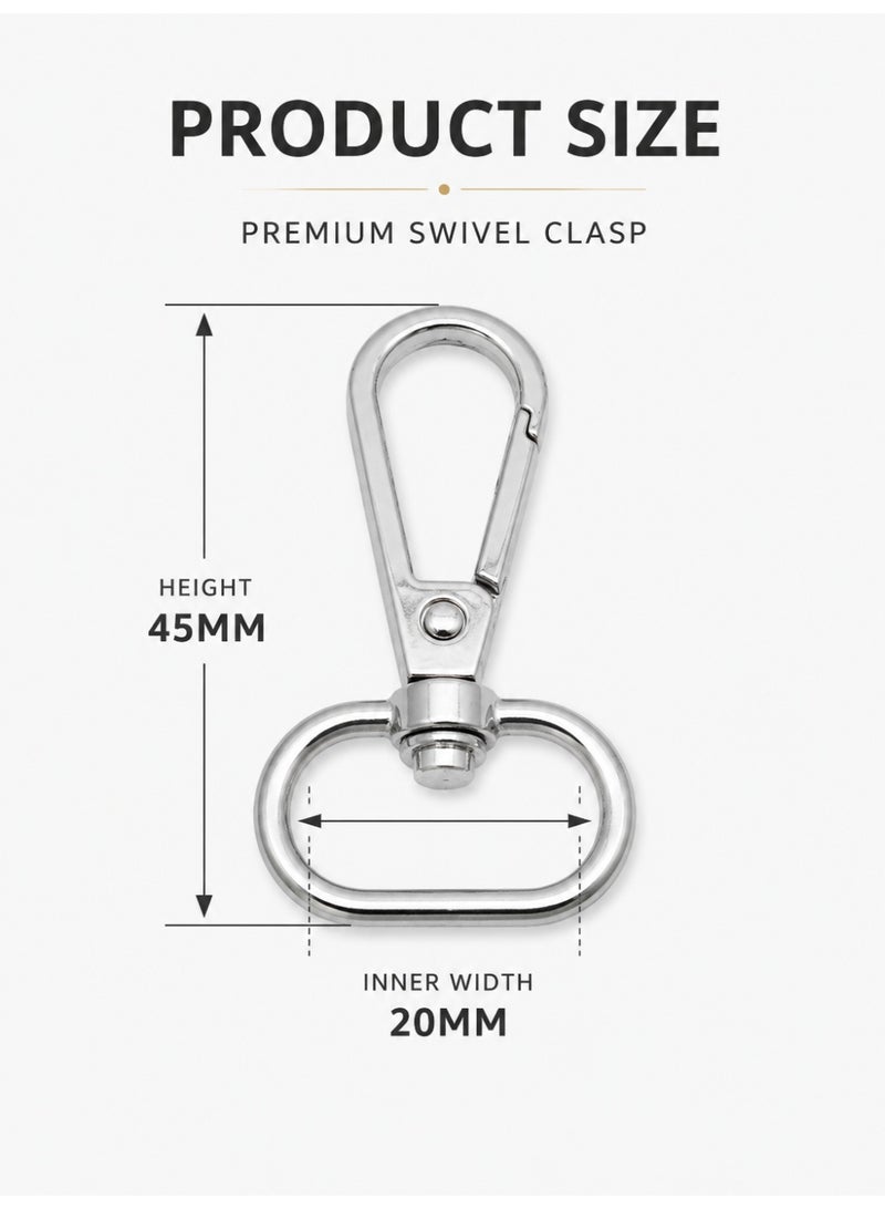 6PCS Swivel Snap Hook Clasp for Bags Keychains Straps and DIY Crafts, Silvery - Image 4