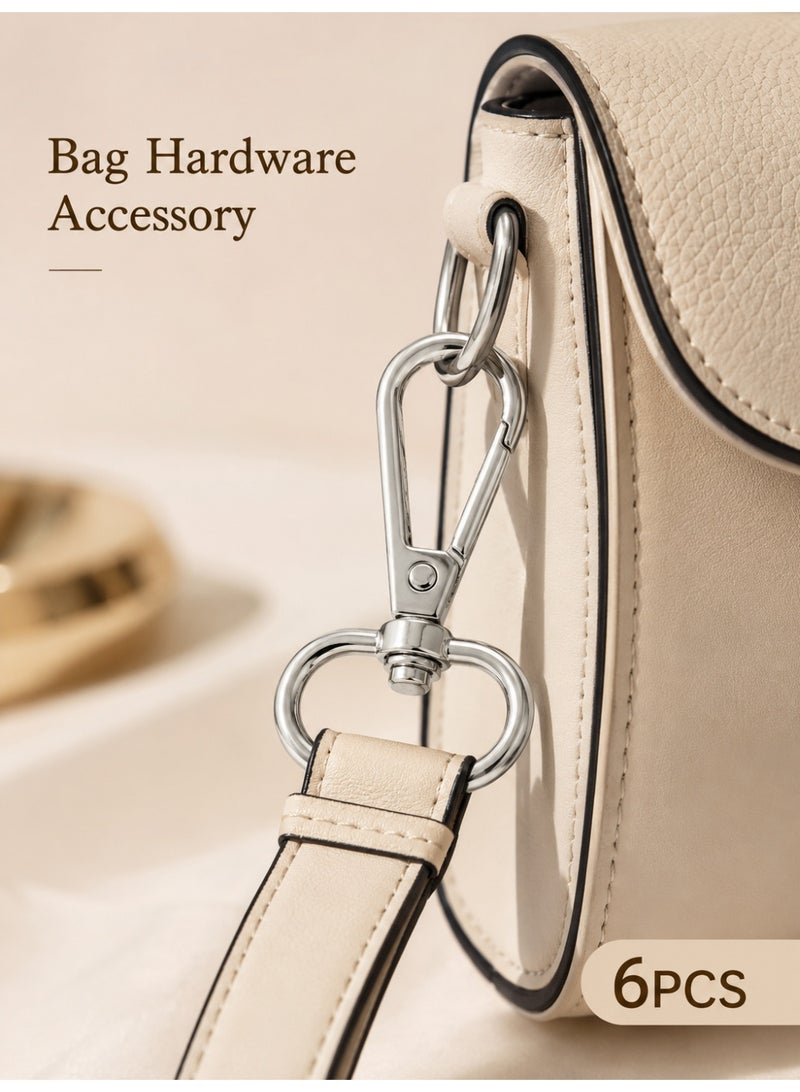 6PCS Swivel Snap Hook Clasp for Bags Keychains Straps and DIY Crafts, Silvery - Image 3