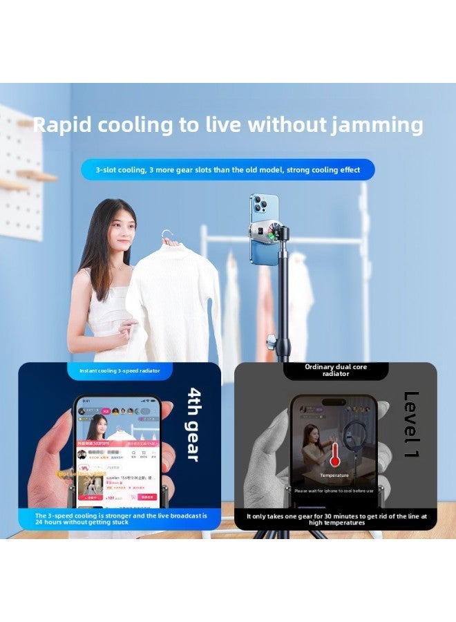 Live Mobile Phone Radiator Semiconductor Refrigeration Digital Display Back Clip Cooling Artifact Desktop Floor Multifunctional Fan-Color:Mobile - Image 2
