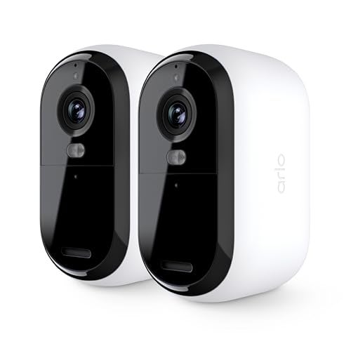 Arlo Essential Security Camera 2K | Outdoor-Indoor | 2nd Gen | Wireless with Spotlight, 2-Way Audio, Color Night Vision, Live Stream, Motion Activation, Real Time Notifications - White, 2 Camera - Image 1