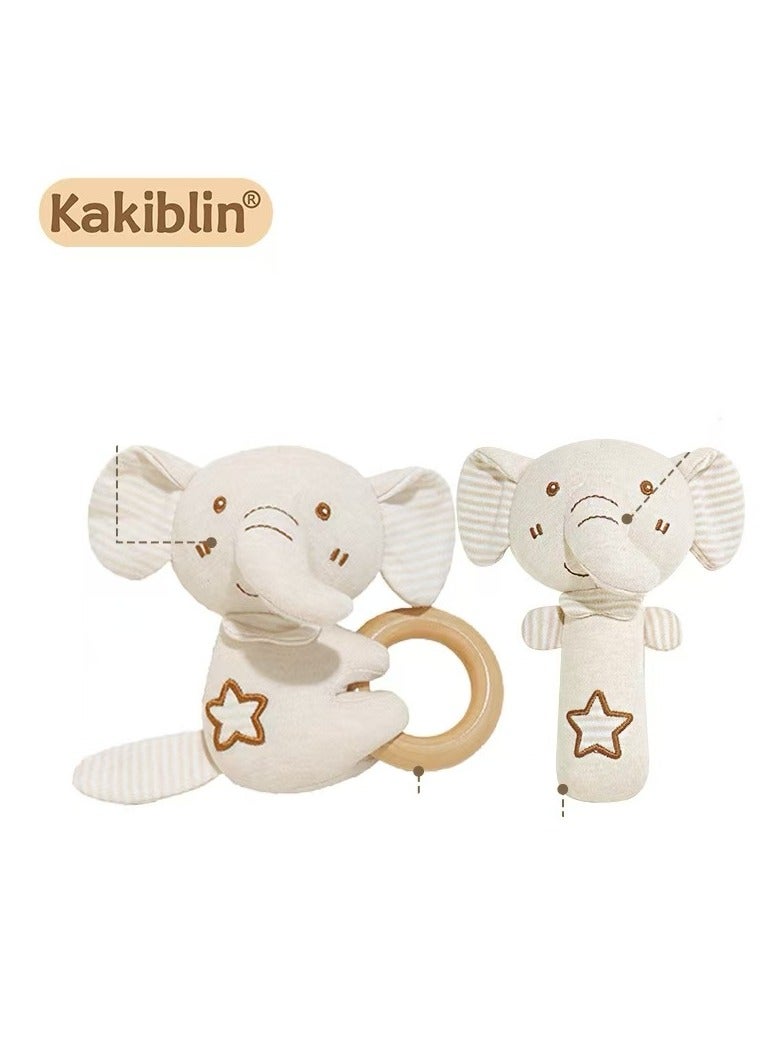 Kakiblin Baby Ringing Set: Organic Cotton Soothing Toy for Babies to Bite and Soothe, Freshman Full Moon Gift - Image 1