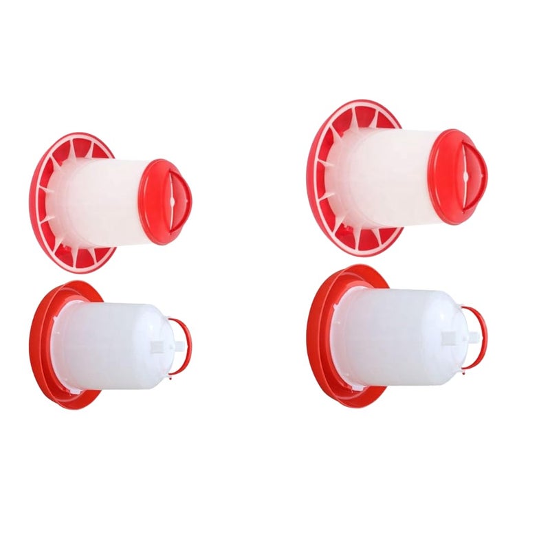 TMW مجموعة مغذي ومشرب للدواجن، سعة 1.5 كجم من العلف، سعة 1.5 لتر من الماء، 2 قطعة لكل منهما - Image 5