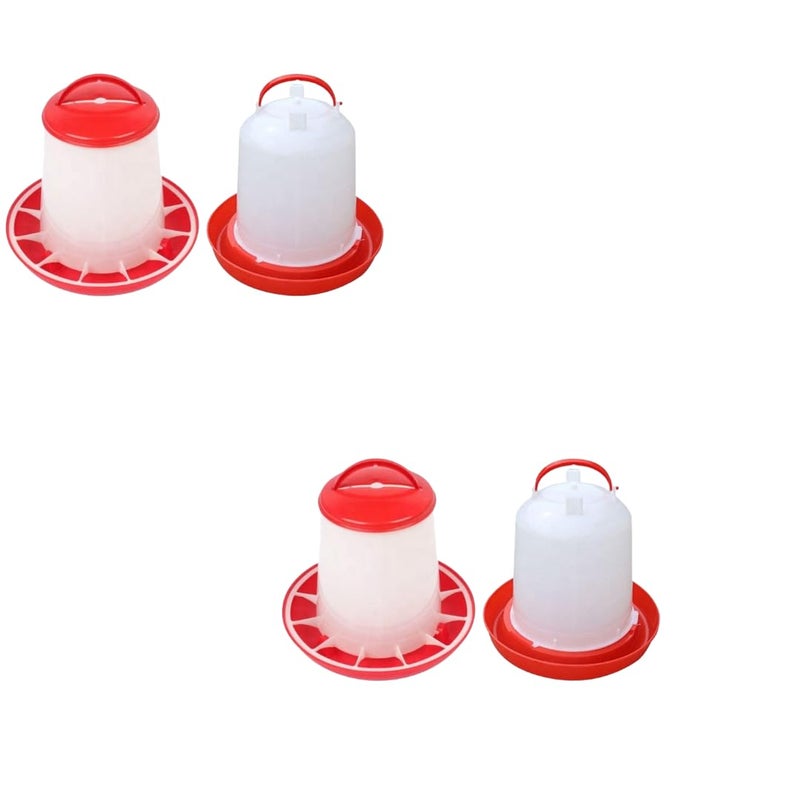 TMW مجموعة مغذي ومشرب للدواجن، سعة 1.5 كجم من العلف، سعة 1.5 لتر من الماء، 2 قطعة لكل منهما - Image 4