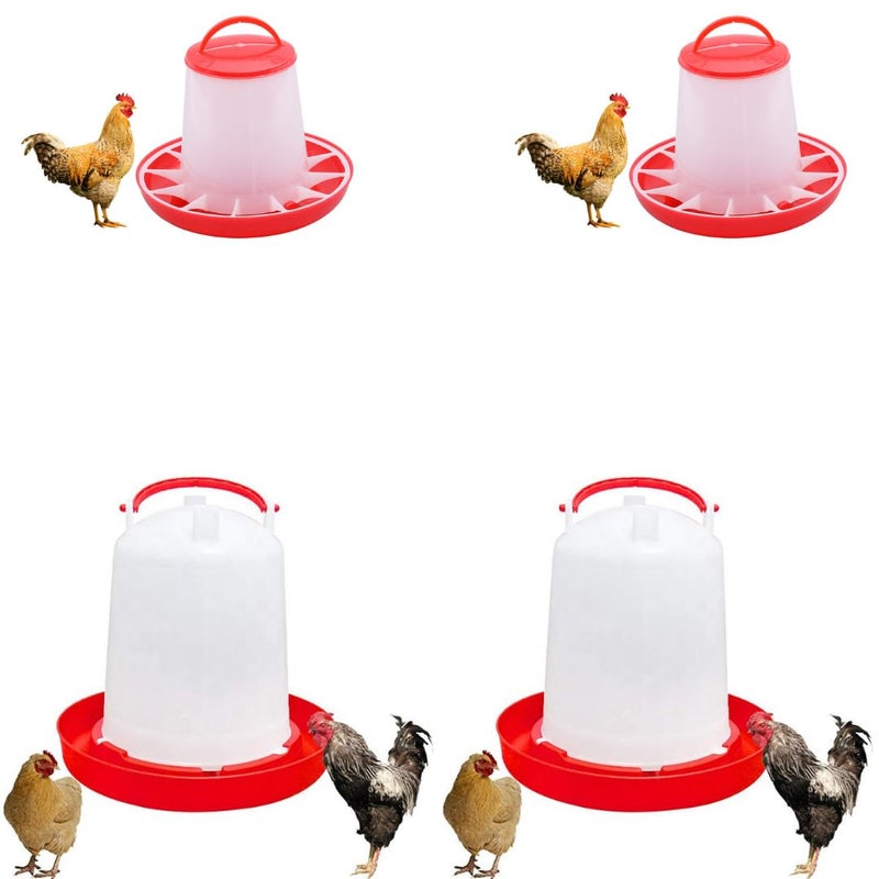 TMW مجموعة مغذي ومشرب للدواجن، سعة 1.5 كجم من العلف، سعة 1.5 لتر من الماء، 2 قطعة لكل منهما - Image 2