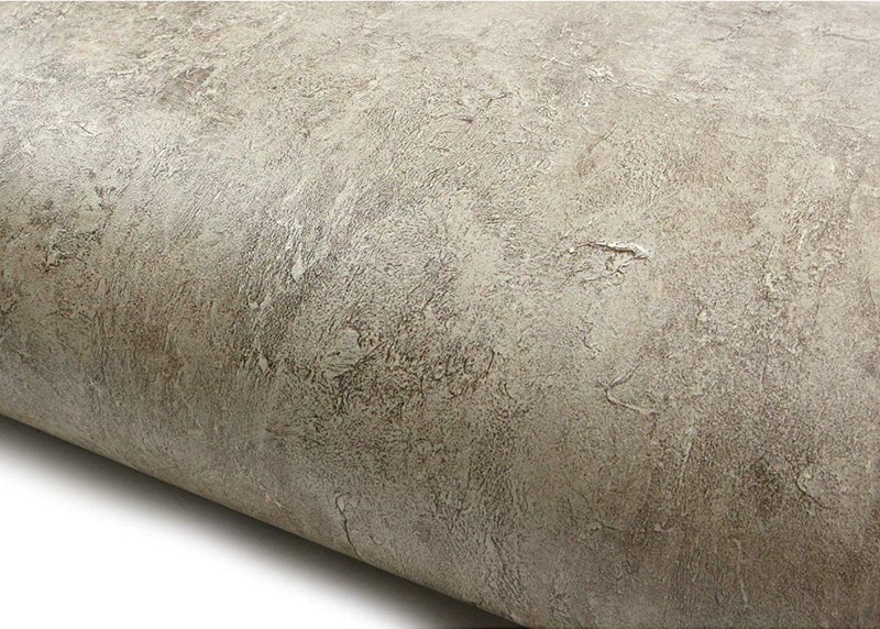 ROSEROSA Peel and Stick PVC Faux Stone Self-Adhesive Wallpaper Covering Counter Top Shelf Liner (AB010 : 2.00 Feet X 6.56 Feet) Beige - Image 1