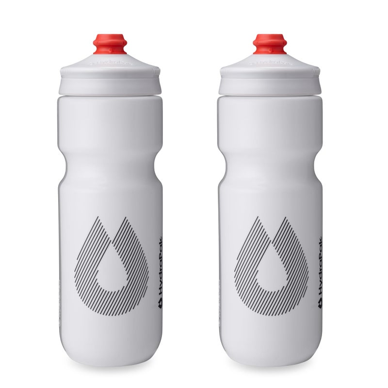 HydraPak | Polar Bottle - Breakaway Surge Lightweight Bike Water Bottle 2-Pack - High Flow, Cycling & Sports Squeeze Bottle (White, 740ml / 25oz) - Image 1