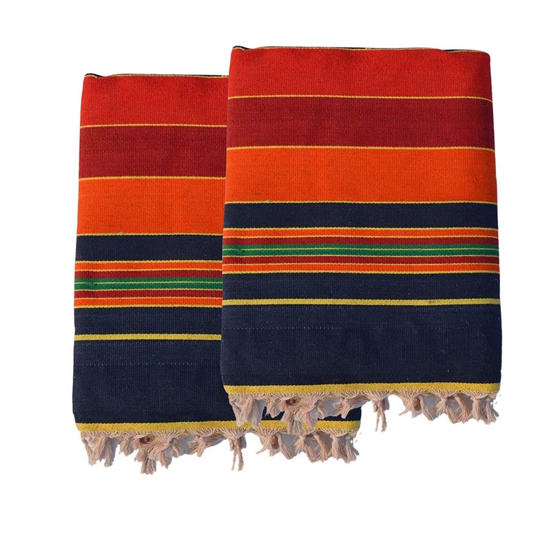 AYUS Solapuri Cotton Carpet Multicolour 88 Inch X 58 Inch Pack of 2 - Image 1