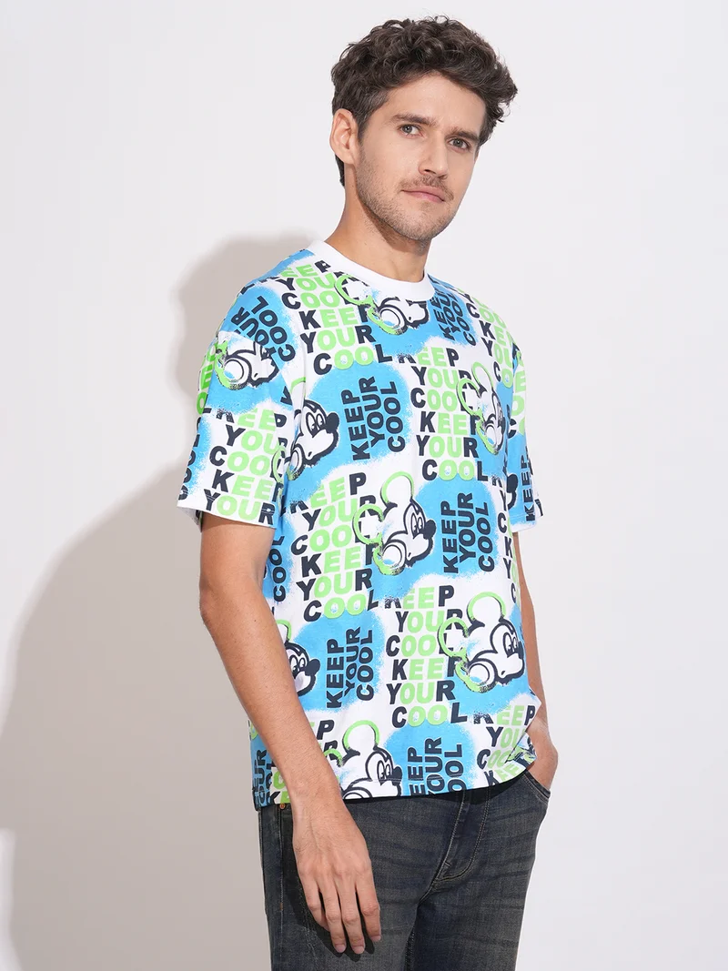 Being Human Men Mickey Mouse Printed Pure Cotton T-shirt