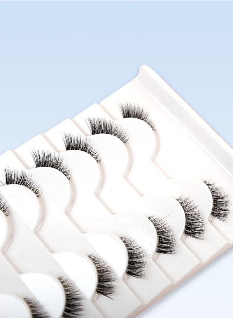 GlamKit Cat Eye Lashes, Natural Half Lashes, False Eyelashes Set, Cat Eye 3D Artificial Lashes, Fluffy and Soft 10 Pairs Lash Set - Image 4